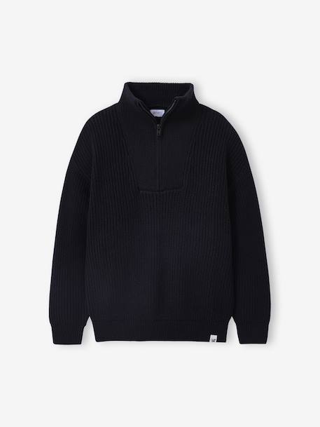 Pull garçon col camionneur anthracite - vertbaudet enfant 