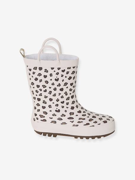Bottes de pluie fille caoutchouc imprimé collection maternelle beige imprimé+marine - vertbaudet enfant 
