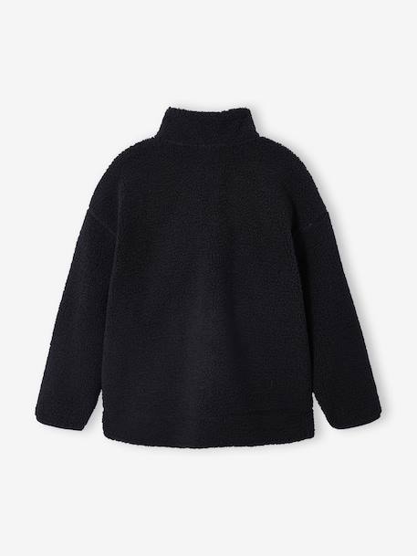 Sweater in sherpa met lange mouwen voor jongens JONEN antraciet - vertbaudet enfant 