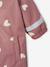 Bedrukte regenjas met capuchon voor baby's, gevoerd met fleece oudroze+vanille - vertbaudet enfant 