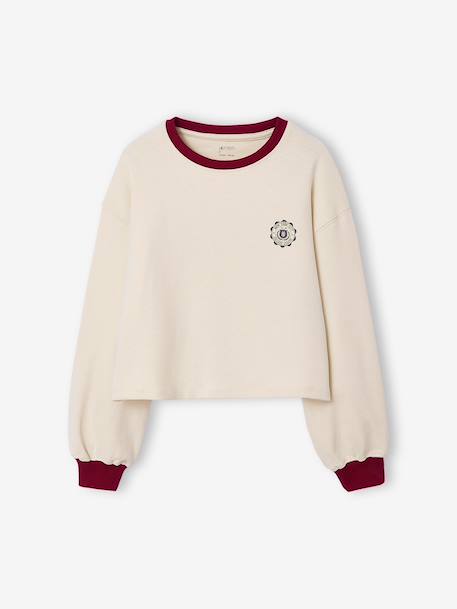 Tee-shirt cropped fille motif dos écru - vertbaudet enfant 