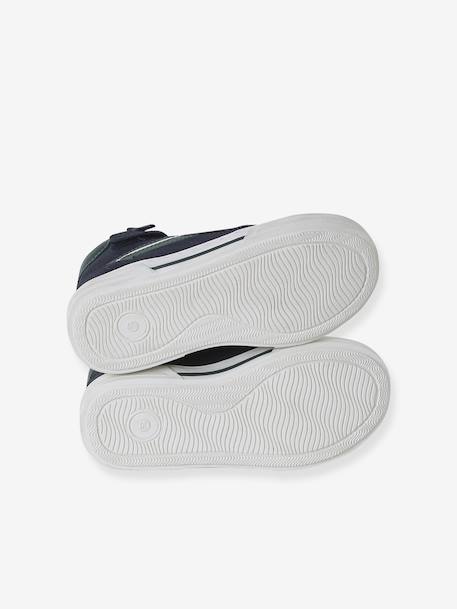 Chaussures enfant garçon cuir montantes zippées et lacées marine+marron - vertbaudet enfant 