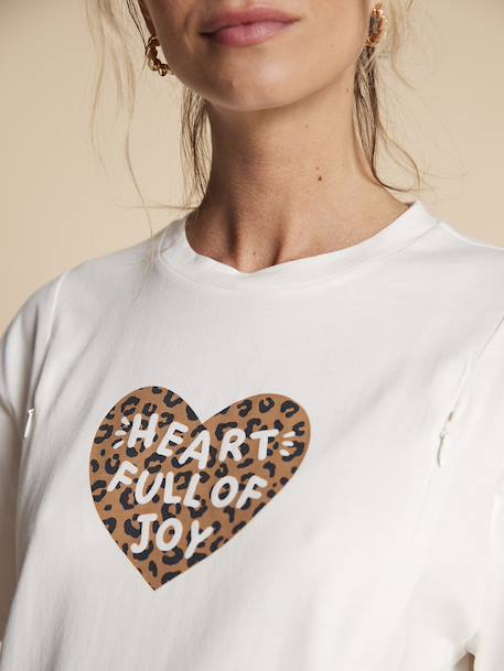 Ensemble pyjama 2 pièces léopard grossesse et allaitement taupe - vertbaudet enfant 