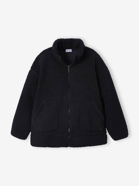 Sweater in sherpa met lange mouwen voor jongens JONEN antraciet - vertbaudet enfant 