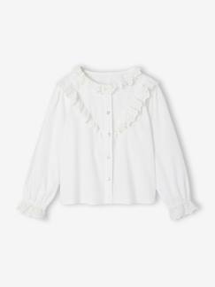 Chemise fille volants en broderie anglaise - vertbaudet enfant -Chemise fille volants en broderie anglaise
