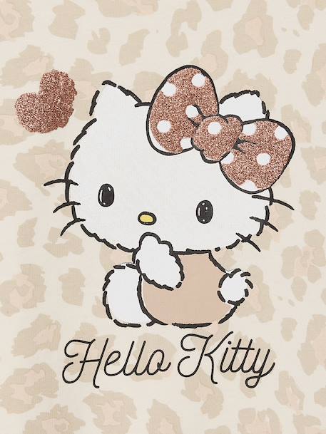 Sweat Hello Kitty imprimé leopard fille écru - vertbaudet enfant 