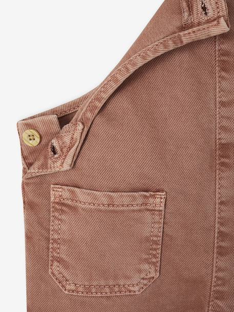 Salopet voor baby's in pigment geverfde keperstof terracottategel - vertbaudet enfant 
