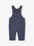 Salopet babypakje in velours gemêleerd blauw - vertbaudet enfant 