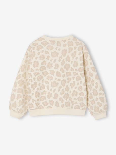 Sweat Hello Kitty imprimé leopard fille écru - vertbaudet enfant 