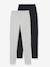 Lot de 2 leggings fille Basics anthracite+gris chiné+noir+lot gris anthracite + bleu mar - vertbaudet enfant 