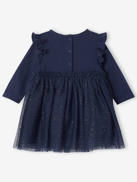 Kerstjurk babymeisjes rok tule met pailletten marineblauw - vertbaudet enfant 