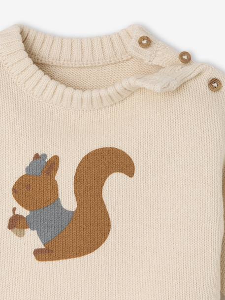 Pull naissance motif écureuil écru - vertbaudet enfant 