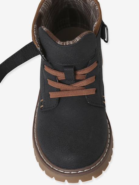 Boots enfant garçon synthétique à scratchs noir - vertbaudet enfant 