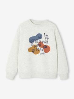Garçon-Pull, gilet, sweat-Sweat Col Rond Print Placé Garçon