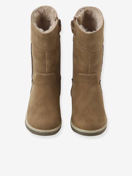 Bottes enfant fille synthétique fourrées zippées camel - vertbaudet enfant 