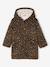 Mantel met capuchon van Laine stof met luipaardprint voor meisjes bruin - vertbaudet enfant 