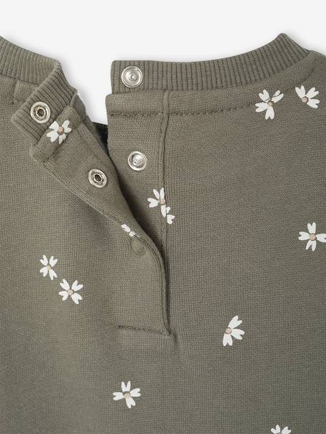 Babysweater met print kaki+rouge+rozen - vertbaudet enfant 