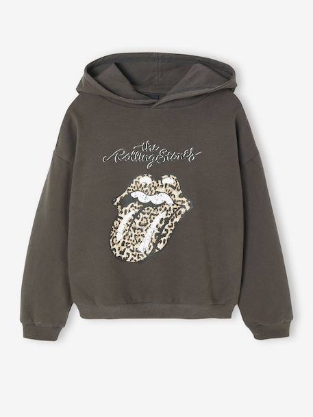 Sweat The Rolling Stones fille à capuche anthracite - vertbaudet enfant 