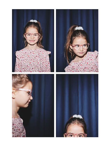 Robe imprimée à volants fille écru+marine+vanille+vert sauge - vertbaudet enfant 