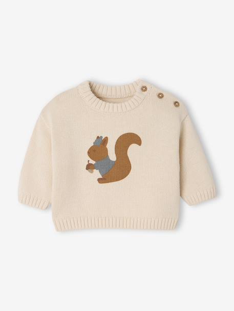 Pull naissance motif écureuil écru - vertbaudet enfant 