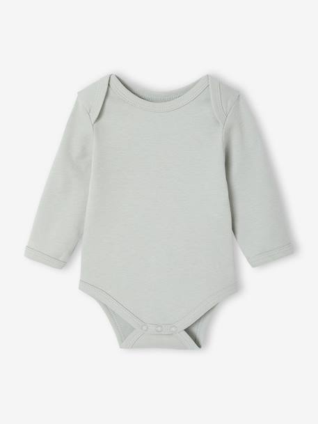 Set van 5 body's voor pasgeborenen met Amerikaanse opening saliegroen - vertbaudet enfant 