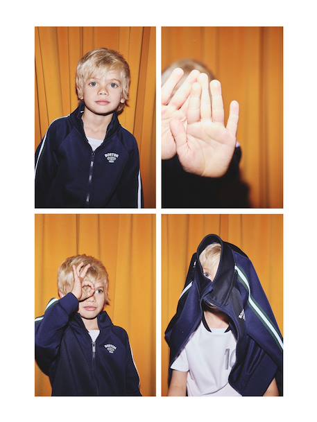 Sweater voor jongens met lange mouwen en opstaande kraag marineblauw - vertbaudet enfant 