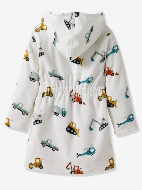 Peignoir de bain Enfant CHANTIER personnalisable, avec coton recyclé blanc imprimé - vertbaudet enfant 
