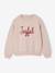 Sweat fille noël message en sequins rose poudré - vertbaudet enfant 