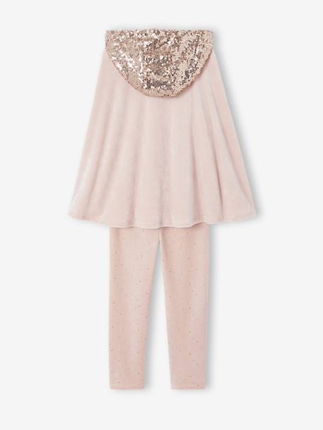 Set pyjama voor meisjes met cape en pailletten roze (poederkleur) - vertbaudet enfant 