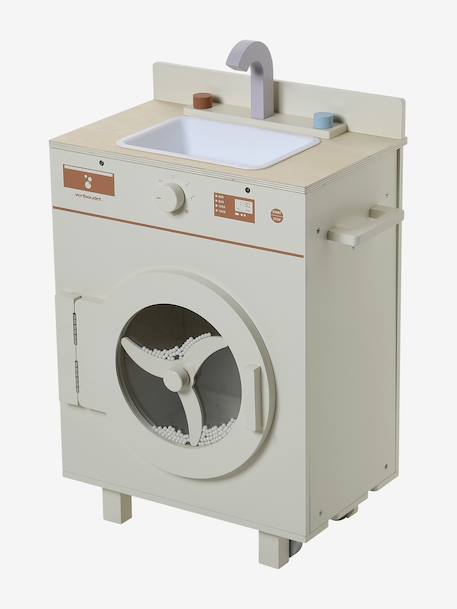 Machine à laver et à repasser avec accessoires en bois FSC® écru - vertbaudet enfant 
