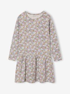 -Robe imprimée fille manches longues