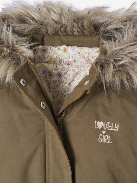 3-in-1 parka met capuchon meisje DARK GREEN+groengrijs+kaki+PURPLE DARK - vertbaudet enfant 