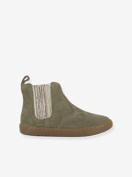 Boots van leer Play New Shine SHOO POM® kaki - vertbaudet enfant 