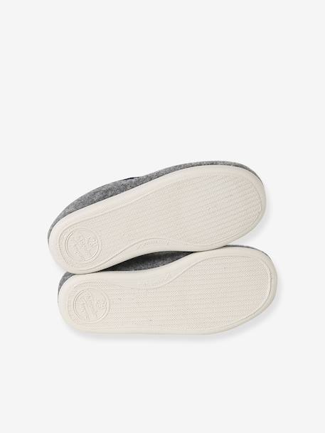 Chaussons velours élastiqués enfant - Fabriqués en France bleu+gris - vertbaudet enfant 