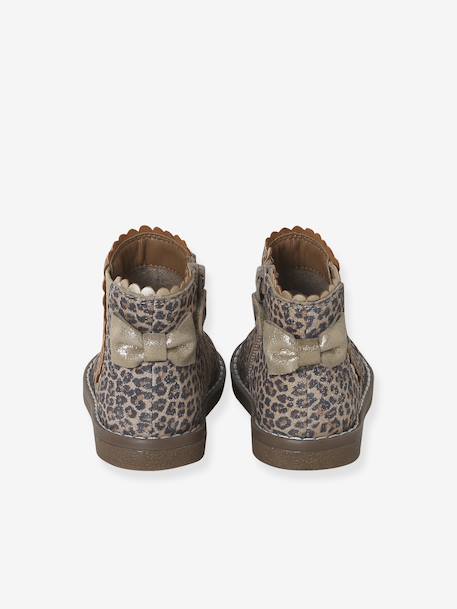 Boots bébé fille cuir zippées beige imprimé+bordeaux+CAMEL+marine+noir - vertbaudet enfant 