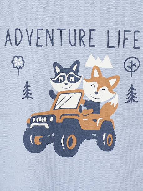 Decoratief T-shirt babyjongen blauw+ecru+gemêleerd grijs+vanille - vertbaudet enfant 