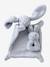 Doudou lapin bi-matière personnalisable blanc+bleu+rose+vert - vertbaudet enfant 