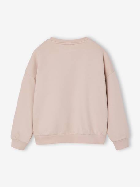 Sweat fille noël message en sequins rose poudré - vertbaudet enfant 