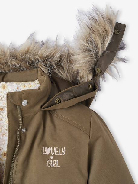 Parka fille 3 en 1 hiver à capuche DARK GREEN+kaki+PURPLE DARK+vert de gris - vertbaudet enfant 