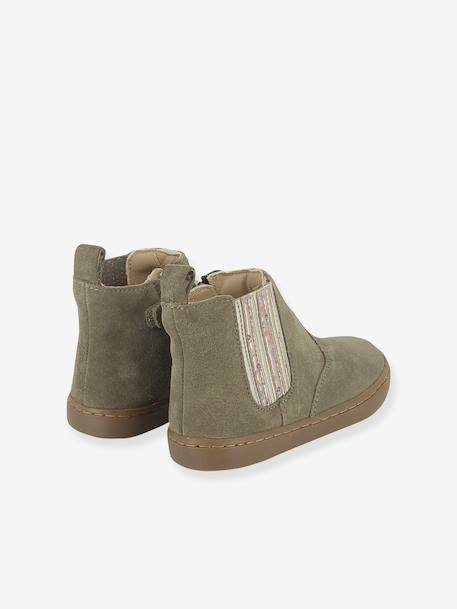 Boots en cuir Play New Shine kaki - vertbaudet enfant 