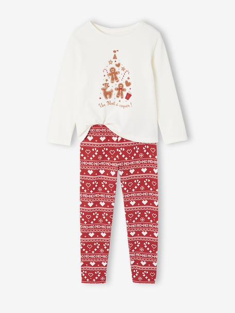 Ensemble Pyjama Fille Noël rouge - vertbaudet enfant 