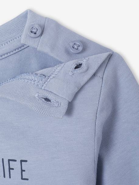 Decoratief T-shirt babyjongen blauw+ecru+gemêleerd grijs+vanille - vertbaudet enfant 