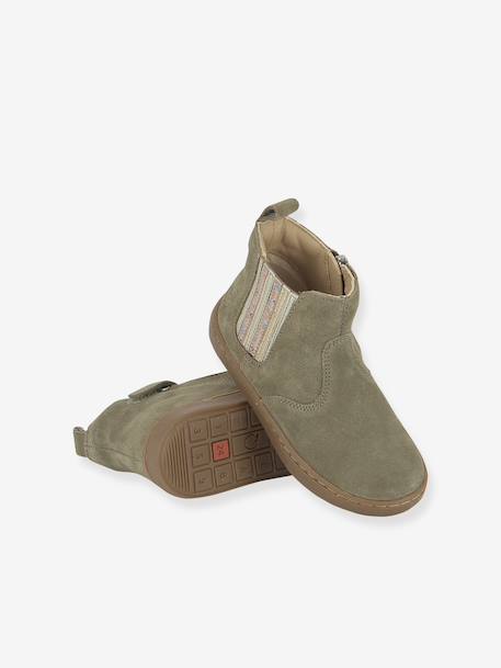 Boots en cuir Play New Shine kaki - vertbaudet enfant 