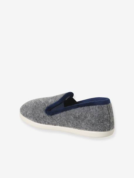 Chaussons velours élastiqués enfant - Fabriqués en France bleu+gris - vertbaudet enfant 