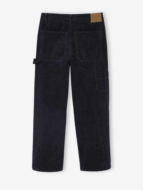 Pantalon battle garçon en velours anthracite+noisette - vertbaudet enfant 