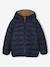Omkeerbaar gewatteerd jongensjack met capuchon en sherpa mokka - vertbaudet enfant 