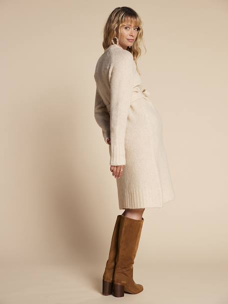 Robe de grossesse en tricot beige+gris perle - vertbaudet enfant 