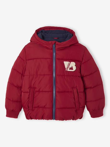 Doudoune garçon collège bordeaux+marine+rouge - vertbaudet enfant 