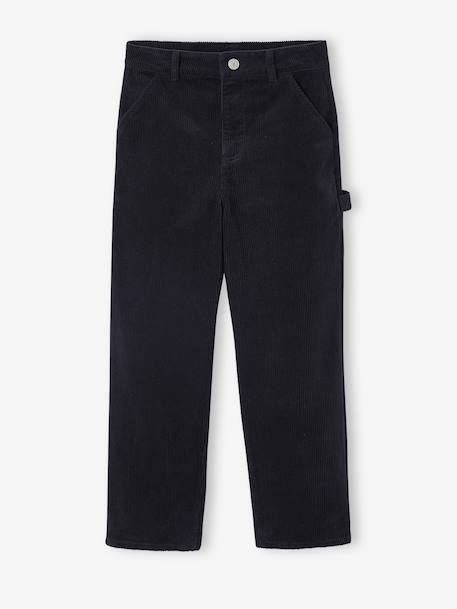 Pantalon battle garçon en velours anthracite+noisette - vertbaudet enfant 