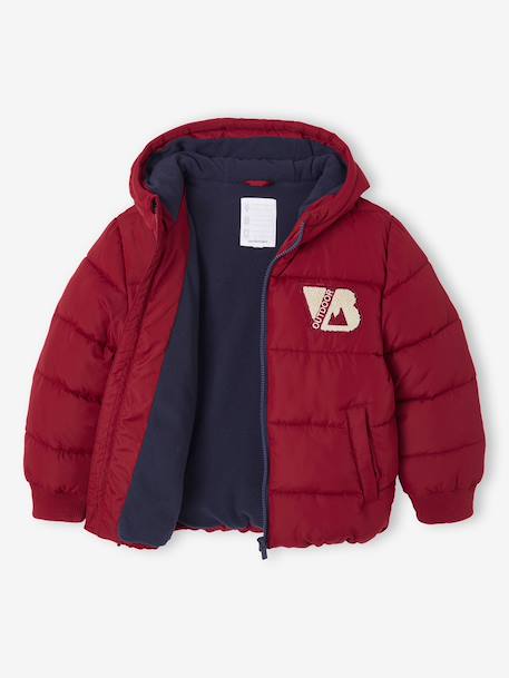 Doudoune garçon collège bordeaux+marine+rouge - vertbaudet enfant 